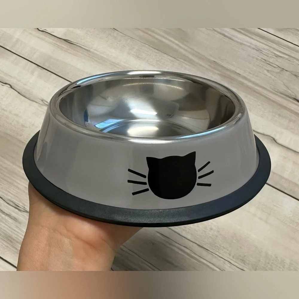 New Colorful Cute Stainless Steel Silicone Anti-slip Bowl for Dog & Cat